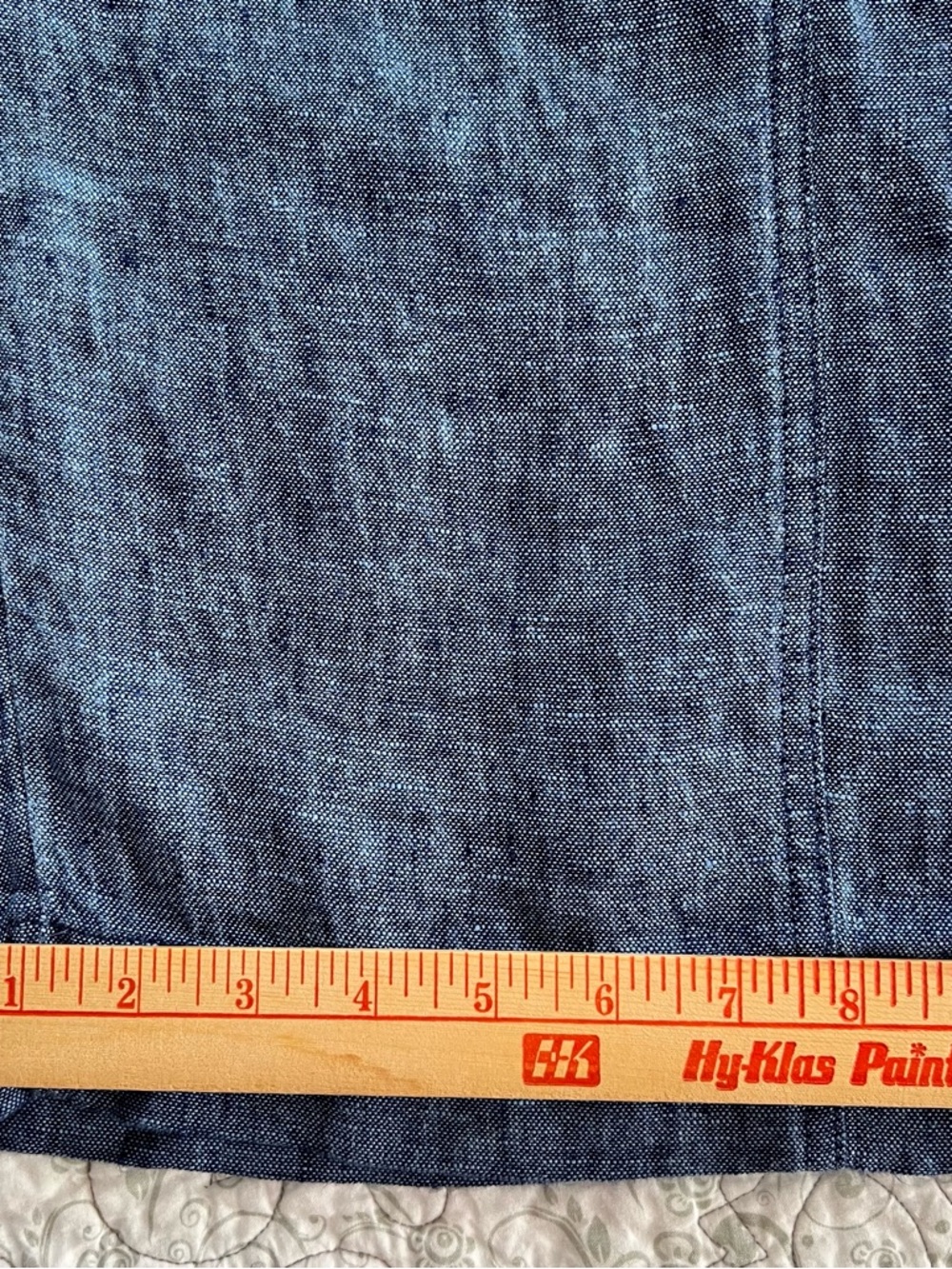 pureJill Linen Blue Cropped Wide-Leg Pants Coastal Cottagecore Poet Soft Comfy - Picture 8 of 11